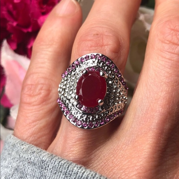 New! 925 stamped sterling silver/crystals ring 6 - Picture 8 of 8